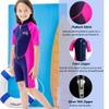 NATYFLY Kids' 2.5 mm Shorty Neoprene Wetsuit, Thermal One-Piece with UV Protection, Pink, Age 12 view 4
