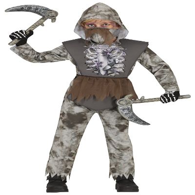 FIESTAS GUIRCA Ninja Costume, Skeleton Warrior, Halloween Costume for Children, Ages 3–4