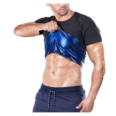 YILIN Sauna Sweat Vest for Men, Short-Sleeve Neoprene Workout Top, Black, 4XL
