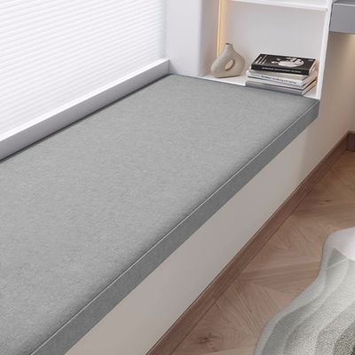 XIEMINLE Bay Window Seat Cushion, Non-Slip, Removable and Washable Bench Cushion, 120 x 45 x 3 cm, Gray 1