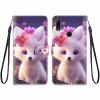 KARTXITAI Wallet Case Compatible with Huawei P Smart Z, White Tiger and Pink Flower view 1