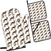 4-Piece German Shepherd Oven Mitt and Potholder Set, Non-Slip, Heat-Resistant view 1