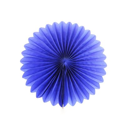 12-Piece Deep Blue Paper Fan Garland Set, 10 cm