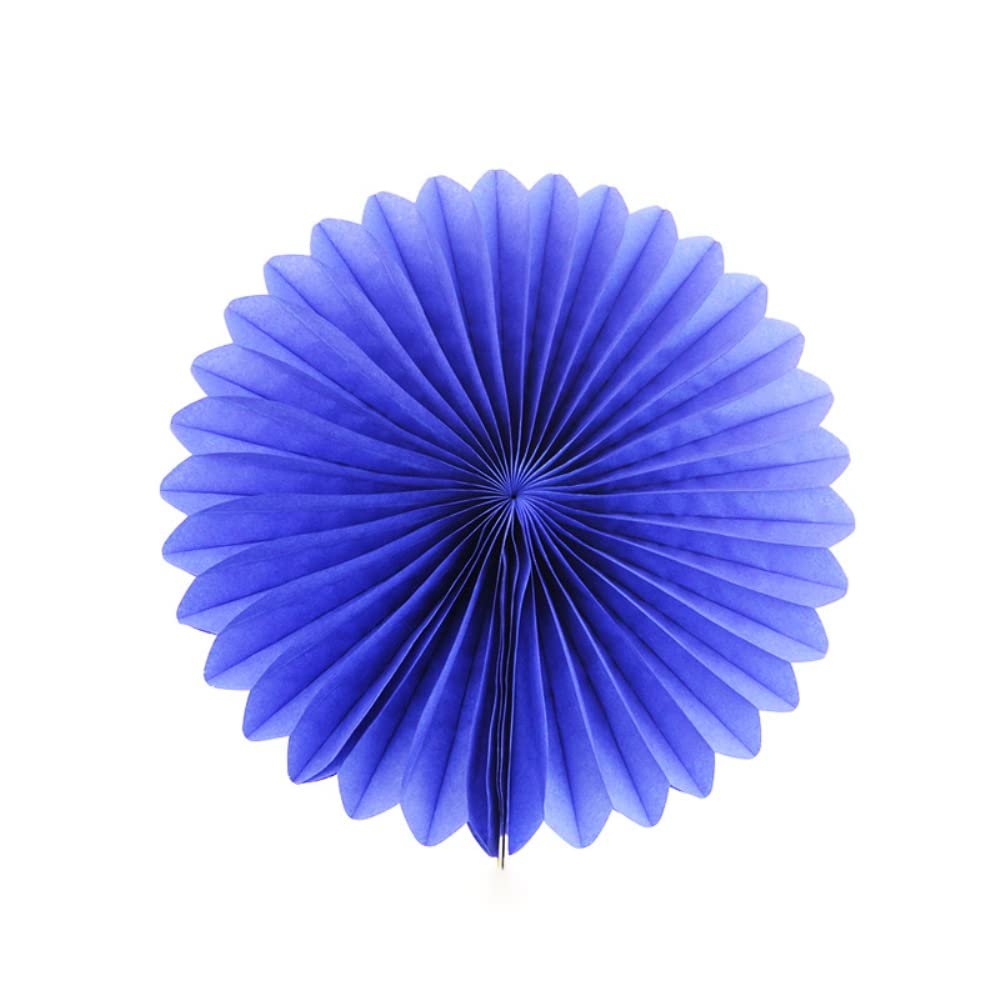 12-Piece Deep Blue Paper Fan Garland Set, 10 cm