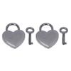 Heart-Shaped Padlocks with Keys, 2-Pack, 30 x 39 mm, Gray view 1