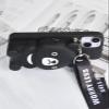 SGVAHY Case for iPhone 12/12 Pro with Crossbody Strap, Cute Bear, Black, Coin Purse, Kawaii Soft Silicone view 2