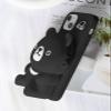 SGVAHY Case for iPhone 12/12 Pro with Crossbody Strap, Cute Bear, Black, Coin Purse, Kawaii Soft Silicone view 3