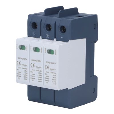 DC Surge Protection Device, DIN Rail-Mounted Flame-Retardant PC, 40kA 3P SPD for Photovoltaic Systems, Pluggable