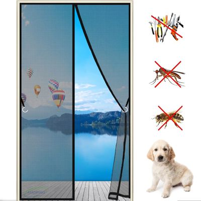 Adjustable Telescopic Insect Screen Curtain, 265 x 280 cm, Anthracite