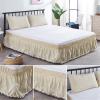 Surwin Elastic Ruffled Wrap-Around Bed Skirt, Beige, 135 x 200 x 40 cm view 2