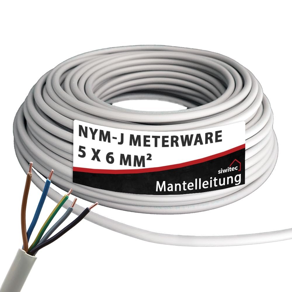 siwitec NYM-J 5x6 mm Cable, 27 m