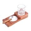 Wooden Cigar Ashtray Tray with Whisky Glass Holder view 2