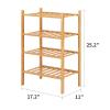 Furshus Small Bamboo Shoe Rack for Entryway, Stackable, Freestanding, 4-Tier, Natural view 2