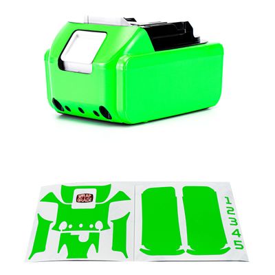 WRAPGRADE Custom Wrap Sticker Compatible with 18V BL1860B, BL1850B, BL1830B LXT (Neon Green)