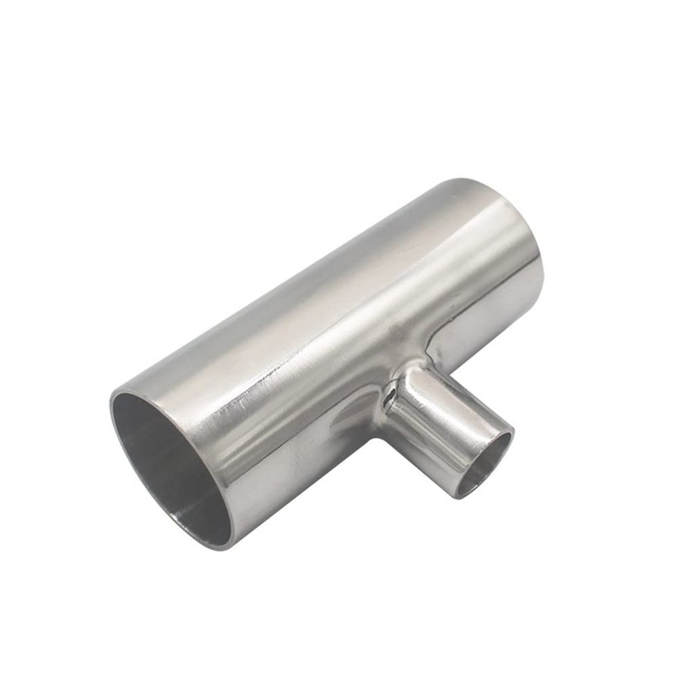 EVANEM 304 Stainless Steel Reducing T-Piece, Sanitary 3-Way Weld Fitting for Double-Sided Polished Tube Connector (Size: 45 x 25 x 45 mm)