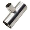 EVANEM 304 Stainless Steel Reducing T-Piece, Sanitary 3-Way Weld Fitting for Double-Sided Polished Tube Connector (Size: 45 x 25 x 45 mm) view 2