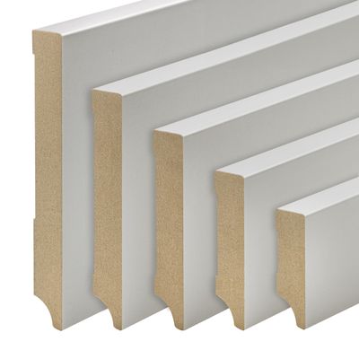 REESE MDF Baseboards, Light Gray, Weimar Profile, 40 mm, 20-Pack / 46 Linear Meters
