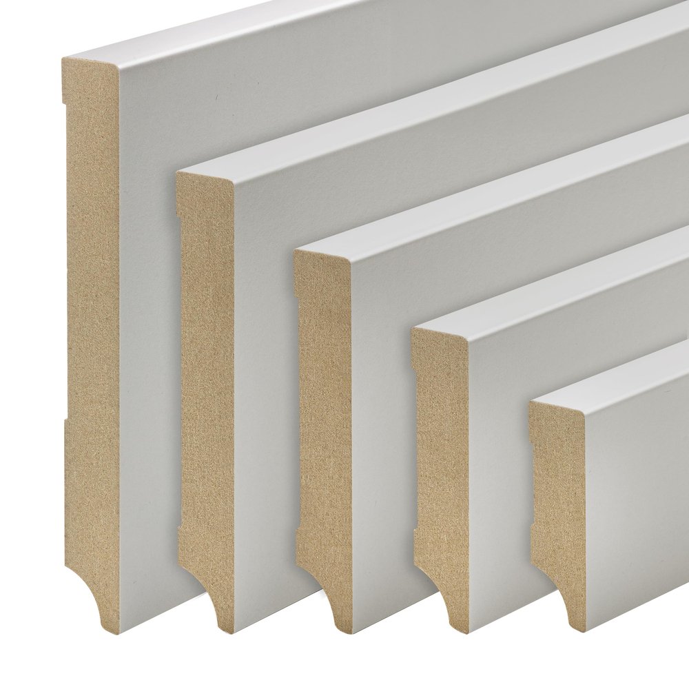 REESE MDF Baseboards, Light Gray, Weimar Profile, 40 mm, 20-Pack / 46 Linear Meters