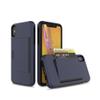 LIFEKA Candy-Color Flip Armor Wallet Case with Card Slots, Navy Blue view 1