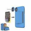 LIFEKA Candy-Color Flip Armor Wallet Case with Card Slots, Navy Blue view 2