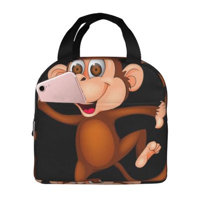 YTORA Monkey Reusable Lunch Bag for Adults, Leakproof Insulated Cooler Bag