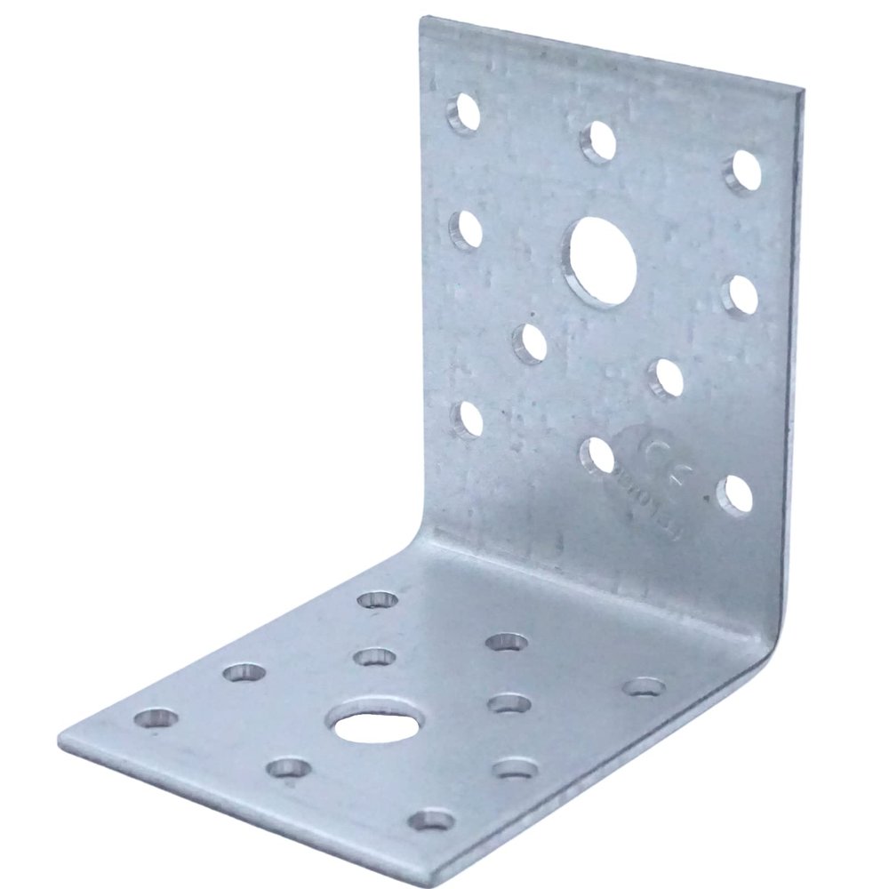 FLG Angle Connectors Without Rib, 70 x 70 x 55 x 2.5 mm, 20-Pack, Hot-Dip Galvanized