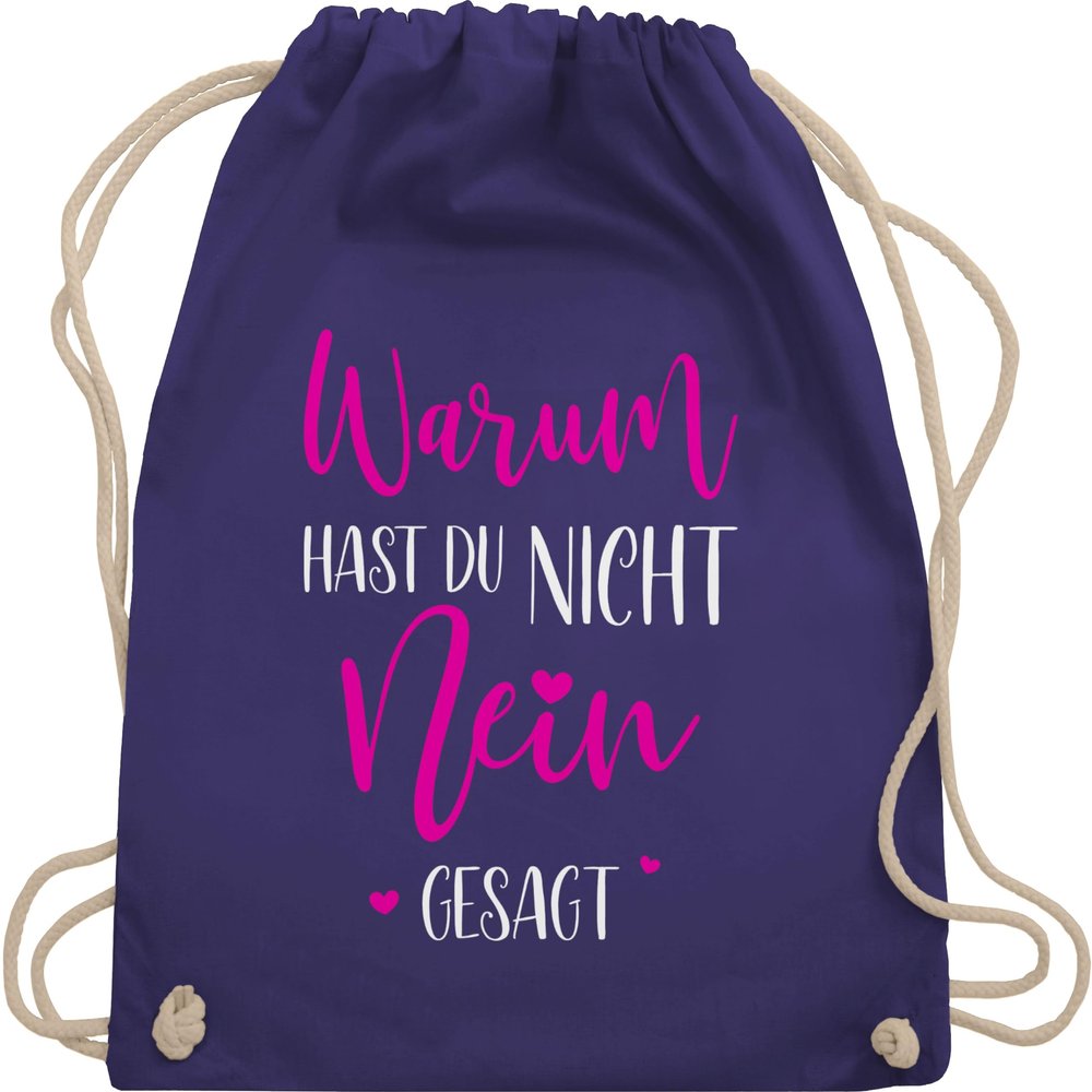 Drawstring Backpack - Party Outfit - Why Didn't You Say No | Schlager Gift for Schlager Fans - One Size - Purple