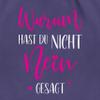 Drawstring Backpack - Party Outfit - Why Didn't You Say No | Schlager Gift for Schlager Fans - One Size - Purple view 2