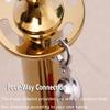 Gold Stainless Steel Crowd Control Stanchion Set with 5 ft/1.5 m Velvet Rope, 3-Piece Set, Black Rope view 4