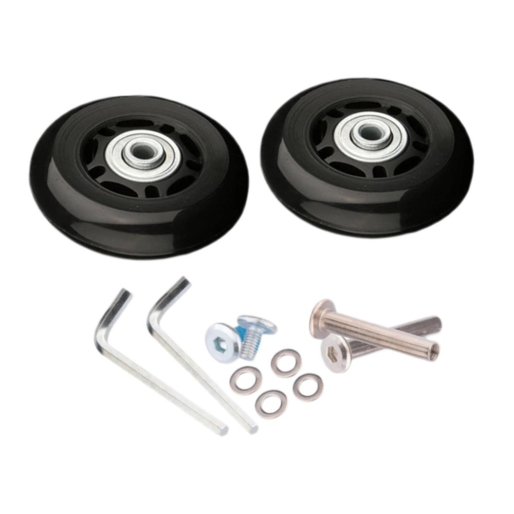 2-Piece Luggage Caster Set, Swivel, Black, 90 x 24 mm