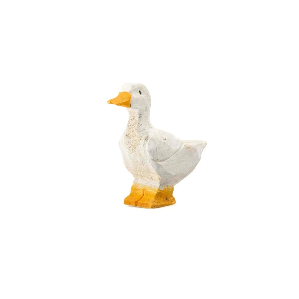 Wudimals 40610 Hand-Carved, Hand-Painted Wooden Goose, 7 x 6.5 cm