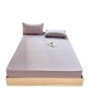 FCLDESHOP Pure Cotton Fitted Sheet for Box Spring Beds, Blue Checkered, 150 x 200 cm view 2