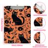 A4 Clipboard with Hanging Hook, Low-Profile Clip, and Double-Sided Black Cat & Floral Print view 2
