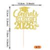 Xsstarmi Class of 2023 Graduation Cake Topper, Glitter Gold view 2