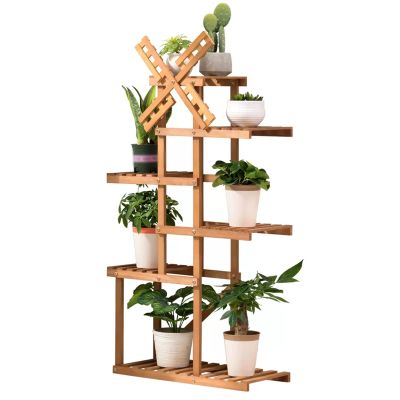 Wooden Multi-Tier Plant Stand for Balcony and Home