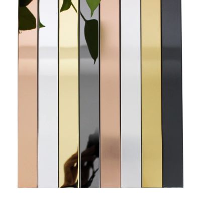 LKYJD Self-Adhesive Black Edge Trim, 201 Stainless Steel, Mirror-Like Finish, 14 x 3 cm