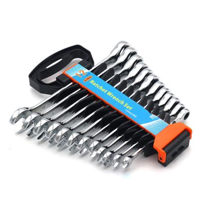 Combination Ratcheting Wrench Set, 8–19 mm
