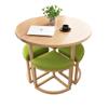 5-Piece Round Dining Set with 4 Fabric Chairs, Coffee view 1