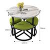 5-Piece Round Dining Set with 4 Fabric Chairs, Coffee view 2