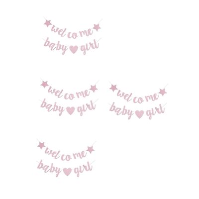Beavorty 4-Piece Baby Shower Banner with Star and Heart Designs