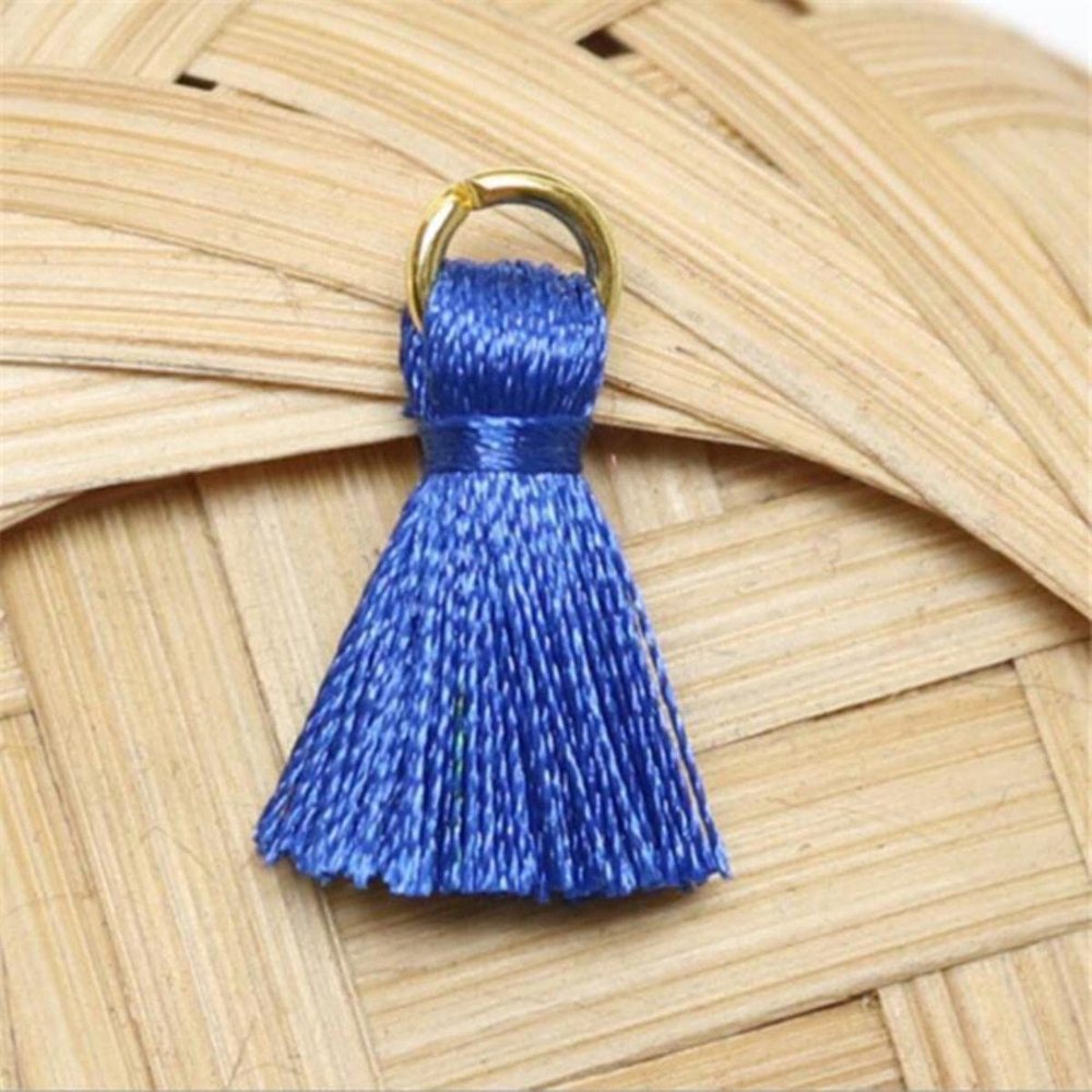 20-Piece Lot 20 mm Mini Silk Tassels for Earrings and Jewelry Making with Gold Rings, DIY Fringe Findings-25