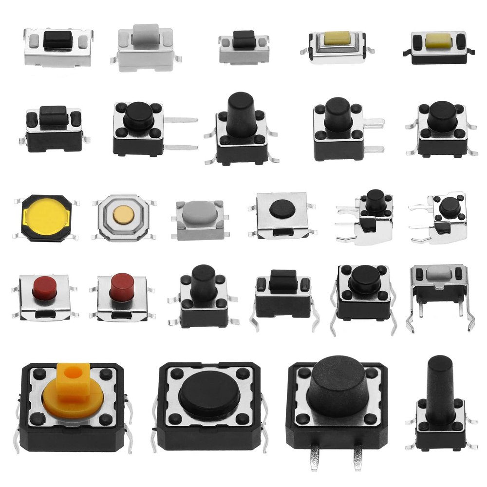 Be In Your Mind 260-Piece Tactile Push Button Switch Set, 26 Values, 2–4-Pin, QC-26 V