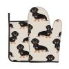 Heat-Resistant Oven Mitt and Pot Holder Set, 2-Piece, Dachshund Print, Non-Slip, Waterproof view 1
