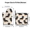 Heat-Resistant Oven Mitt and Pot Holder Set, 2-Piece, Dachshund Print, Non-Slip, Waterproof view 2