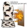 Heat-Resistant Oven Mitt and Pot Holder Set, 2-Piece, Dachshund Print, Non-Slip, Waterproof view 4