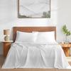 DAPU 100% French Linen Bedding Set, California King, White, 4-Piece view 1