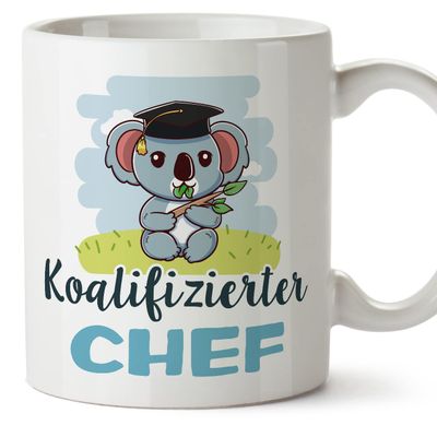 Mugffins Mug with Saying for CHEF – German – Qualified – 11 oz / 330 ml – Original, Funny Employee Gift