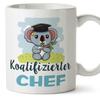 Mugffins Mug with Saying for CHEF – German – Qualified – 11 oz / 330 ml – Original, Funny Employee Gift view 1