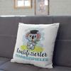 Mugffins Filled Pillow with Saying for Tennis Players – German – “Koalified” – 40 x 40 cm – Original and Funny Gift for Employees view 2