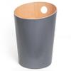 Kazai. Design Wastebasket “Bennet” | Unique Design for Office, Bedroom, Kids’ Room & More | Real Wood Veneer | Dark Gray view 1